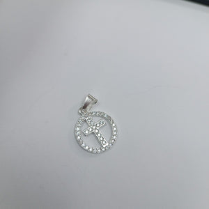 DIJE CRUZ C/CIRCONIAS PLATA .925 2.5 GR (NUEVO)