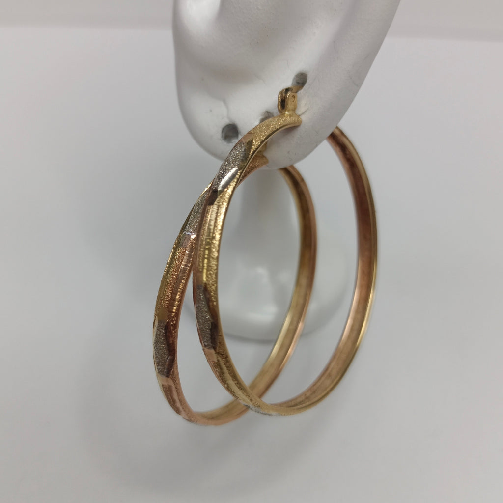 ARRACADAS PAR ORO, ORO COMBINADO 14 K 5.8 GRMS (SEMINUEVO)