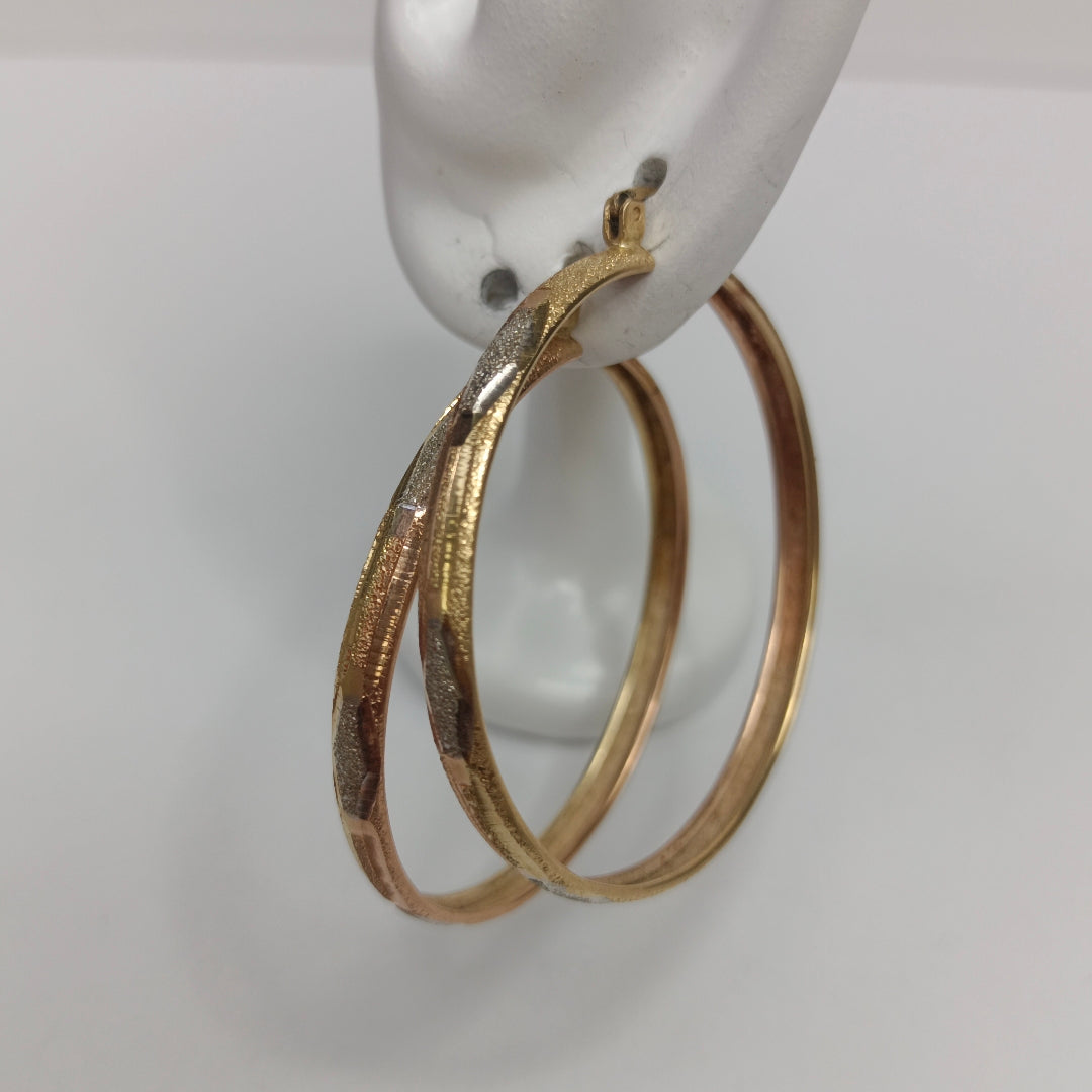 ARRACADAS PAR ORO, ORO COMBINADO 14 K 5.8 GRMS (SEMINUEVO)