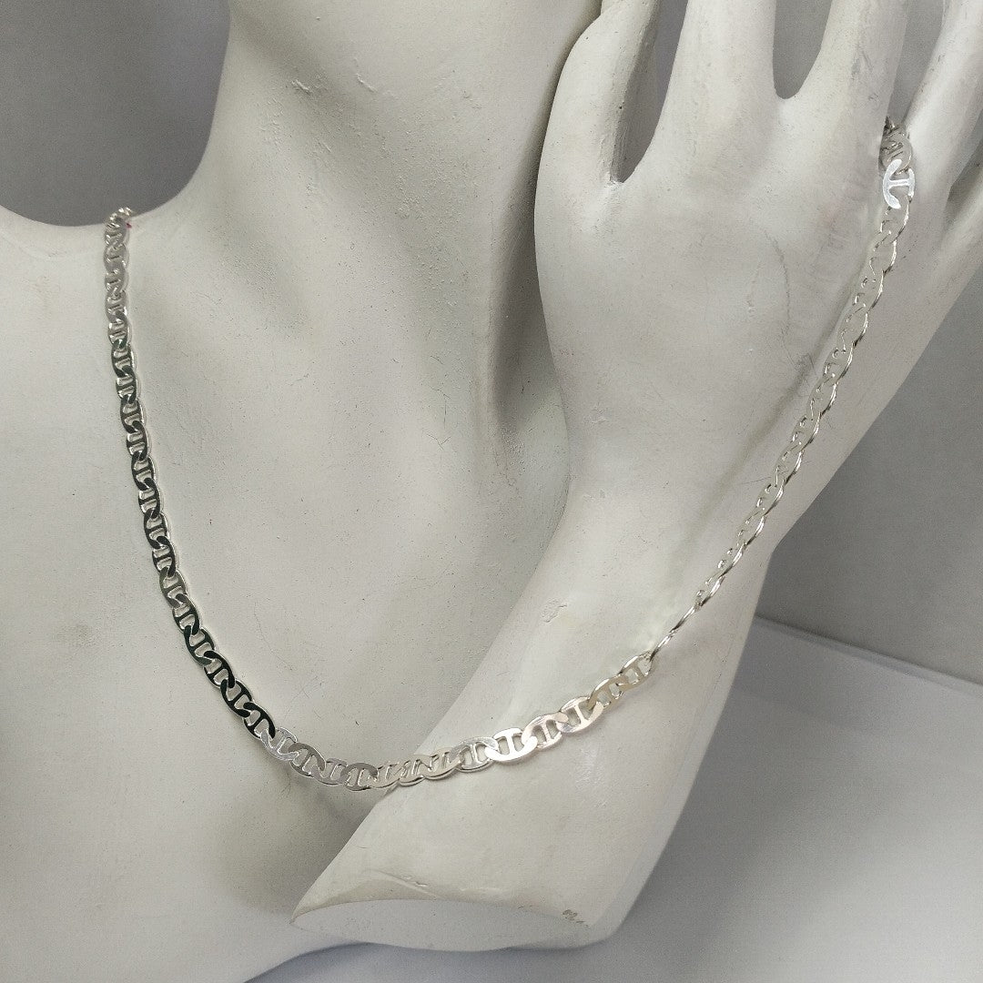 CADENA TEJIDO GUCHI PLATA .925 55 CM 12.8 GR (NUEVO)
