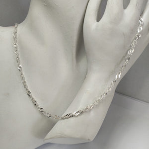 CADENA TEJIDO MEDIO TORZAL PLATA .925 55 CM 5.8 GR (NUEVO)
