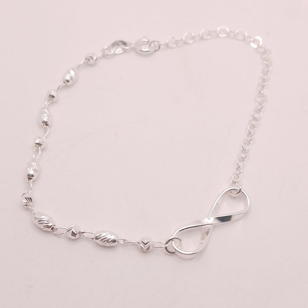 PULSERA TEJIDO INFINITO PLATA .925 18 CM 2.2 GR (NUEVO)