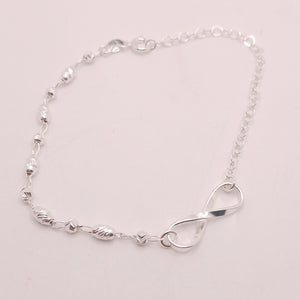 PULSERA TEJIDO INFINITO PLATA .925 18 CM 2.2 GR (NUEVO)