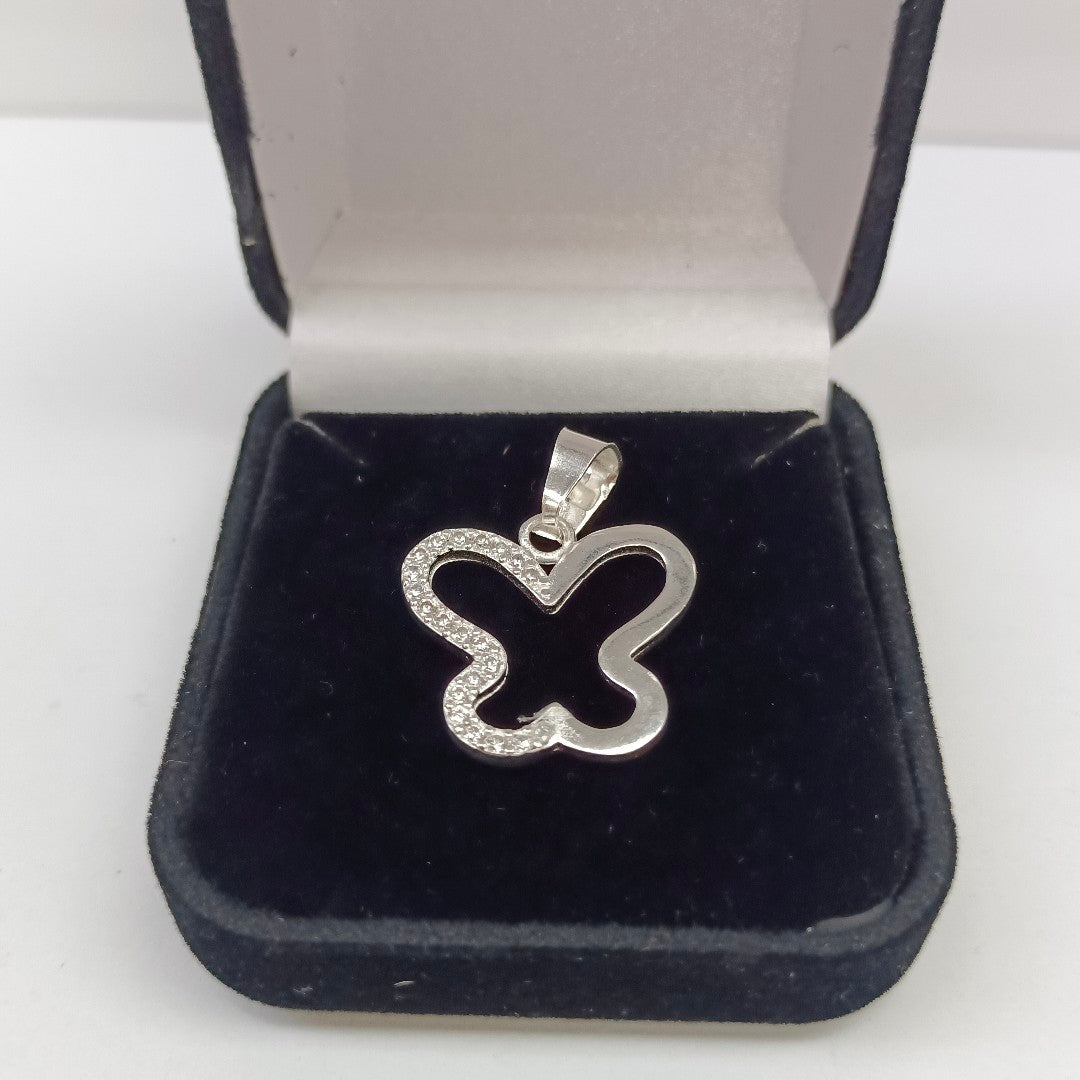 DIJE MARIPOSA C/CIRCONIAS PLATA .925 2.3 GR (NUEVO)