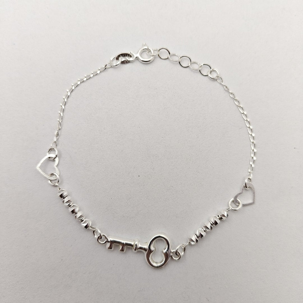 PULSERA TEJIDO LLAVE PLATA .925 18 CM 2.3 GR (NUEVO)