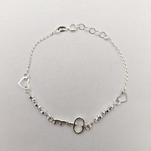 PULSERA TEJIDO LLAVE PLATA .925 18 CM 2.3 GR (NUEVO)