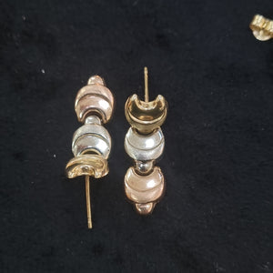 ARETES PAR ORO,ORO COMBINADO 14 K 3,20 GRMS (SEMINUEVO)