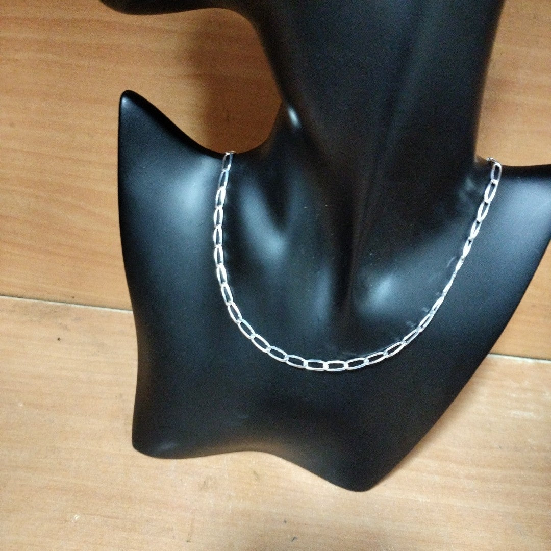 CADENA TEJIDO ESLABONES PLATA .925 60 CM 10.7 GR (NUEVO)