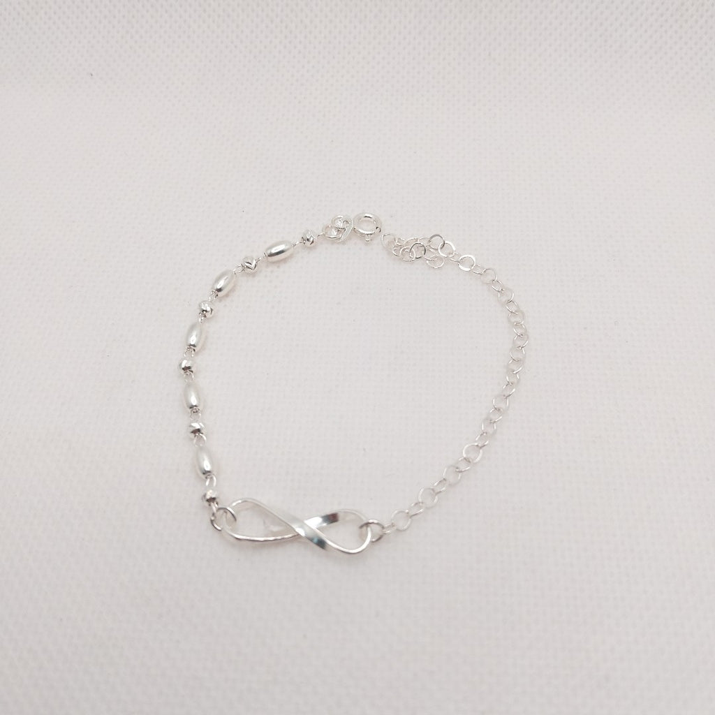 PULSERA TEJIDO INFINITO PLATA .925 18 CM 2.4 GR (NUEVO)