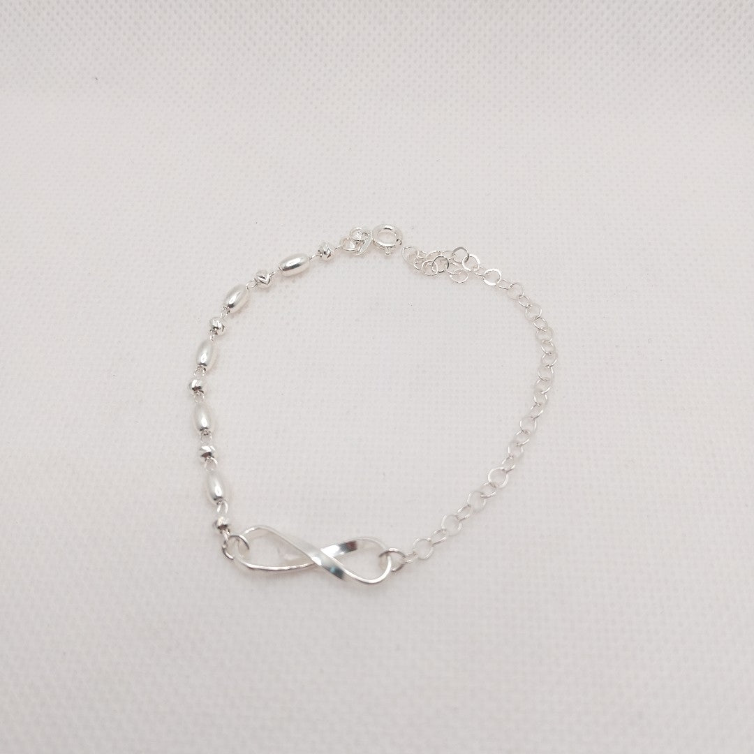 PULSERA TEJIDO INFINITO PLATA .925 18 CM 2.4 GR (NUEVO)