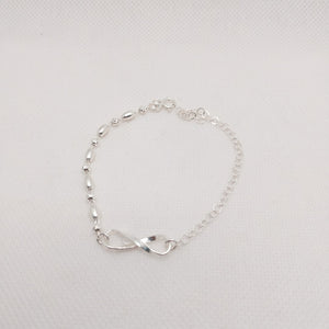PULSERA TEJIDO INFINITO PLATA .925 18 CM 2.4 GR (NUEVO)