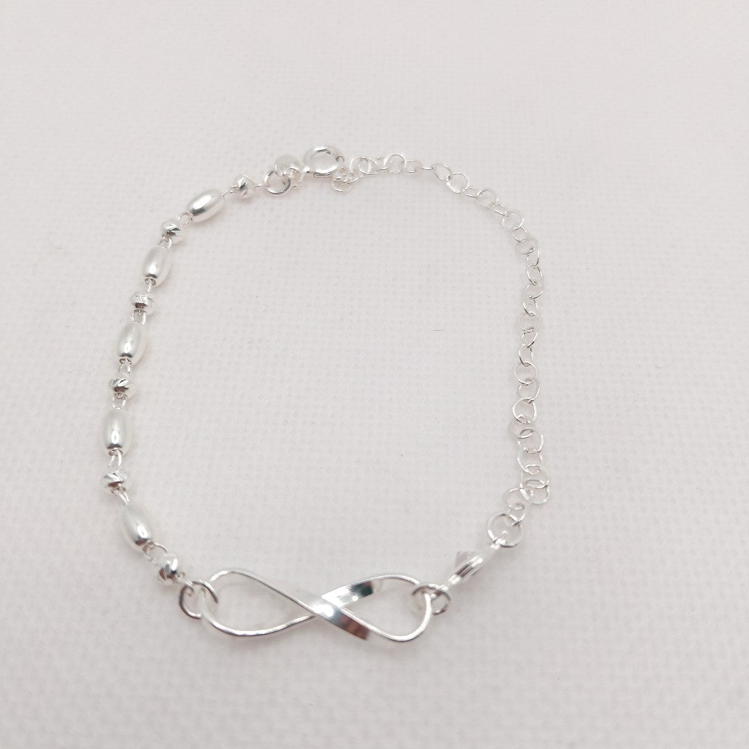 PULSERA TEJIDO ESPECIAL PLATA .925 18 CM 2.6 GR (NUEVO)