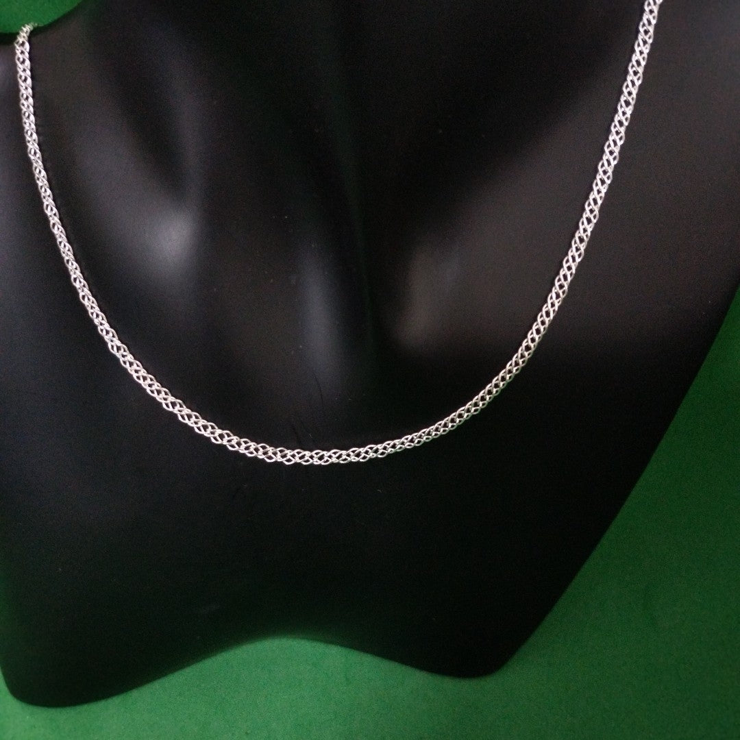 CADENA TEJIDO ESLABONES PLATA .925 55 CM 4.2 GR (NUEVO)