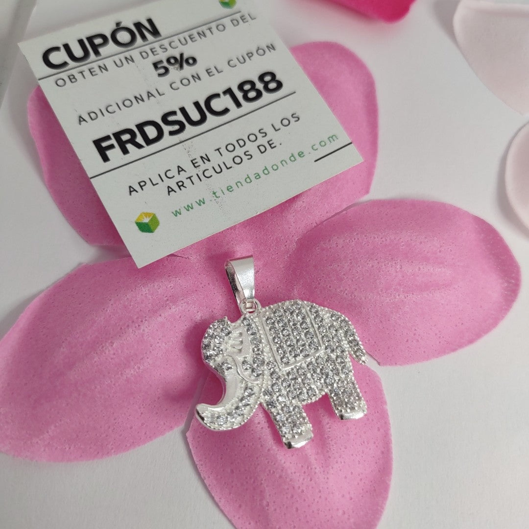 DIJE ELEFANTE C/CIRCONIAS PLATA .925 5.2 GR (NUEVO)