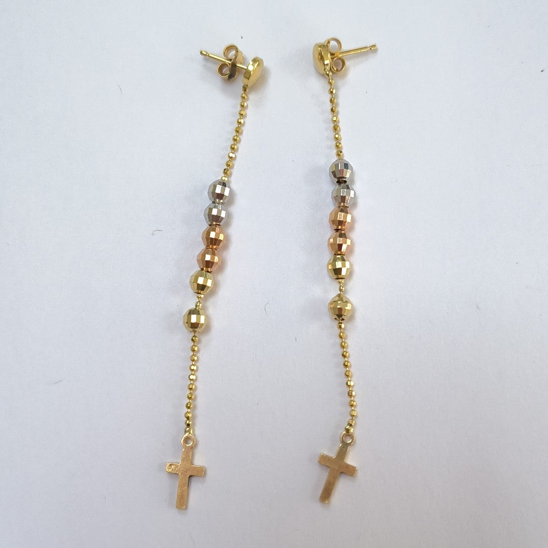 ARETES PAR ORO COMBINADO 14 K 3,60 GRMS (SEMINUEVO)