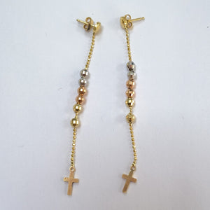 ARETES PAR ORO COMBINADO 14 K 3,60 GRMS (SEMINUEVO)