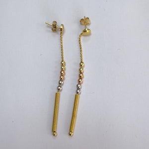 ARETES PAR ORO COMBINADO 14 K 3,80 GRMS (SEMINUEVO)