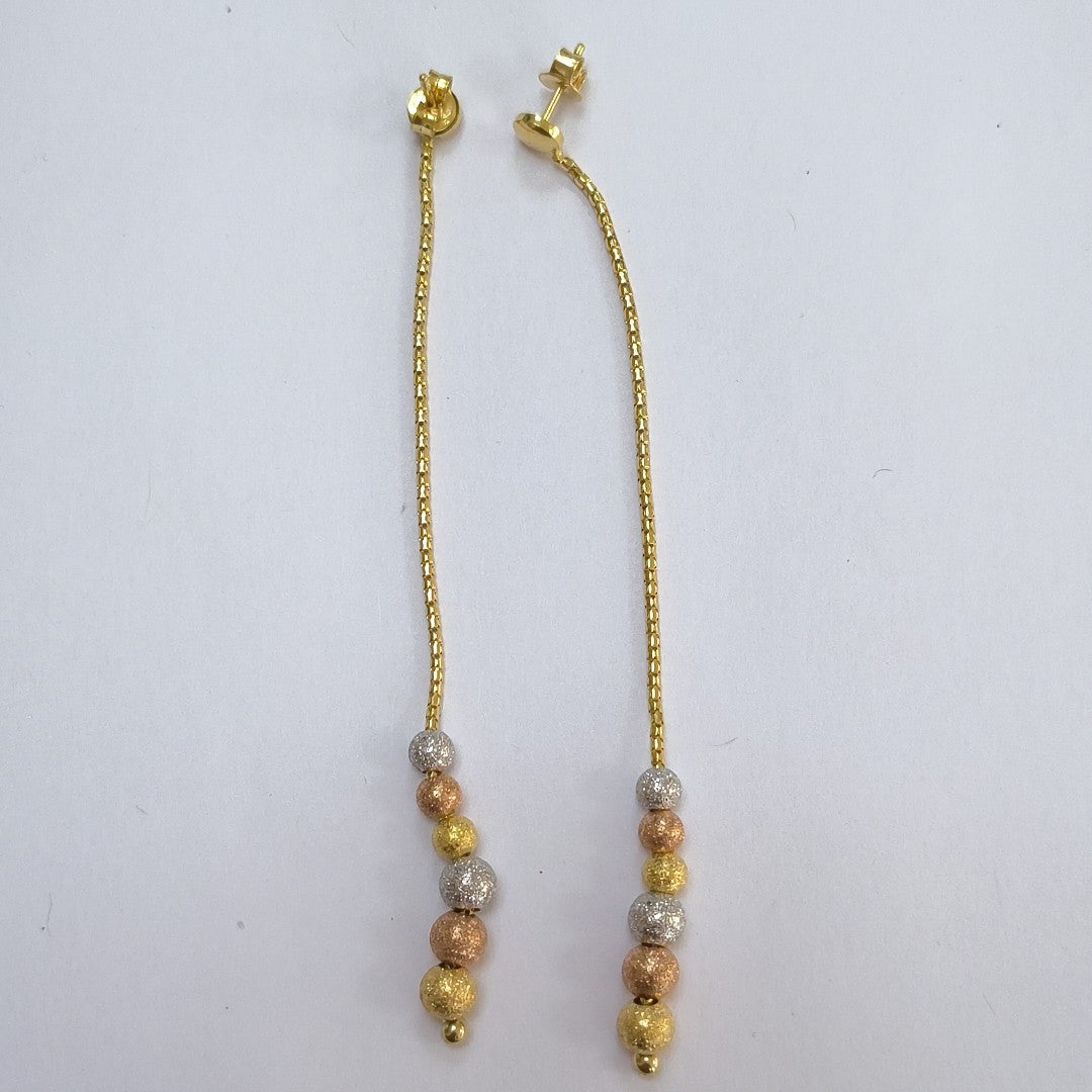 ARETES PAR ORO COMBINADO 14 K 4,30 GRMS (SEMINUEVO)