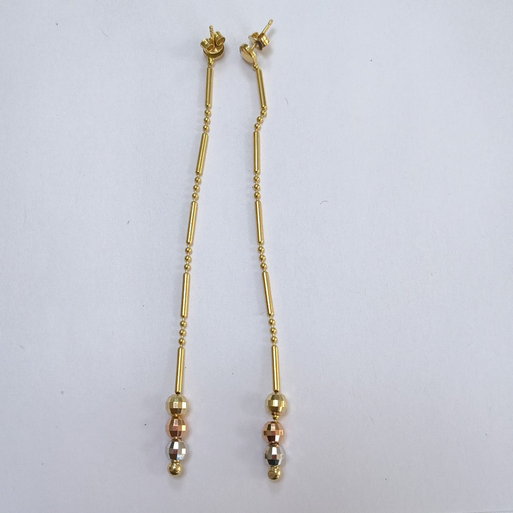 ARETES PAR ORO COMBINADO 14 K 4,10 GRMS (SEMINUEVO)