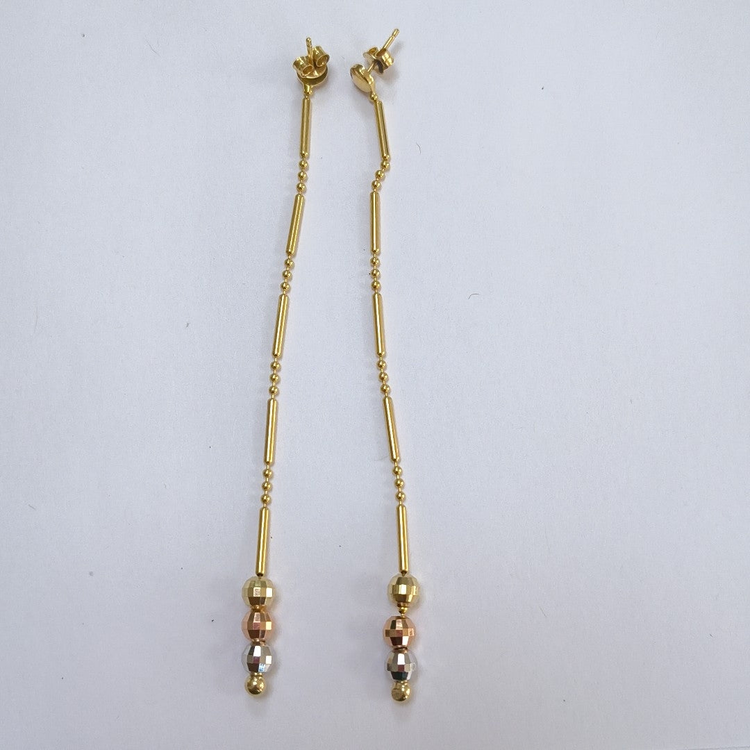 ARETES PAR ORO COMBINADO 14 K 4,10 GRMS (SEMINUEVO)