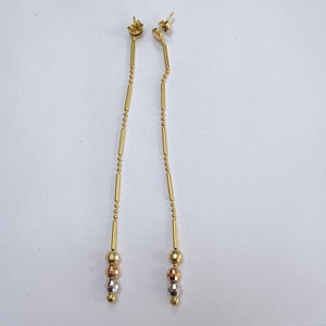 ARETES PAR ORO COMBINADO 14 K 4,10 GRMS (SEMINUEVO)