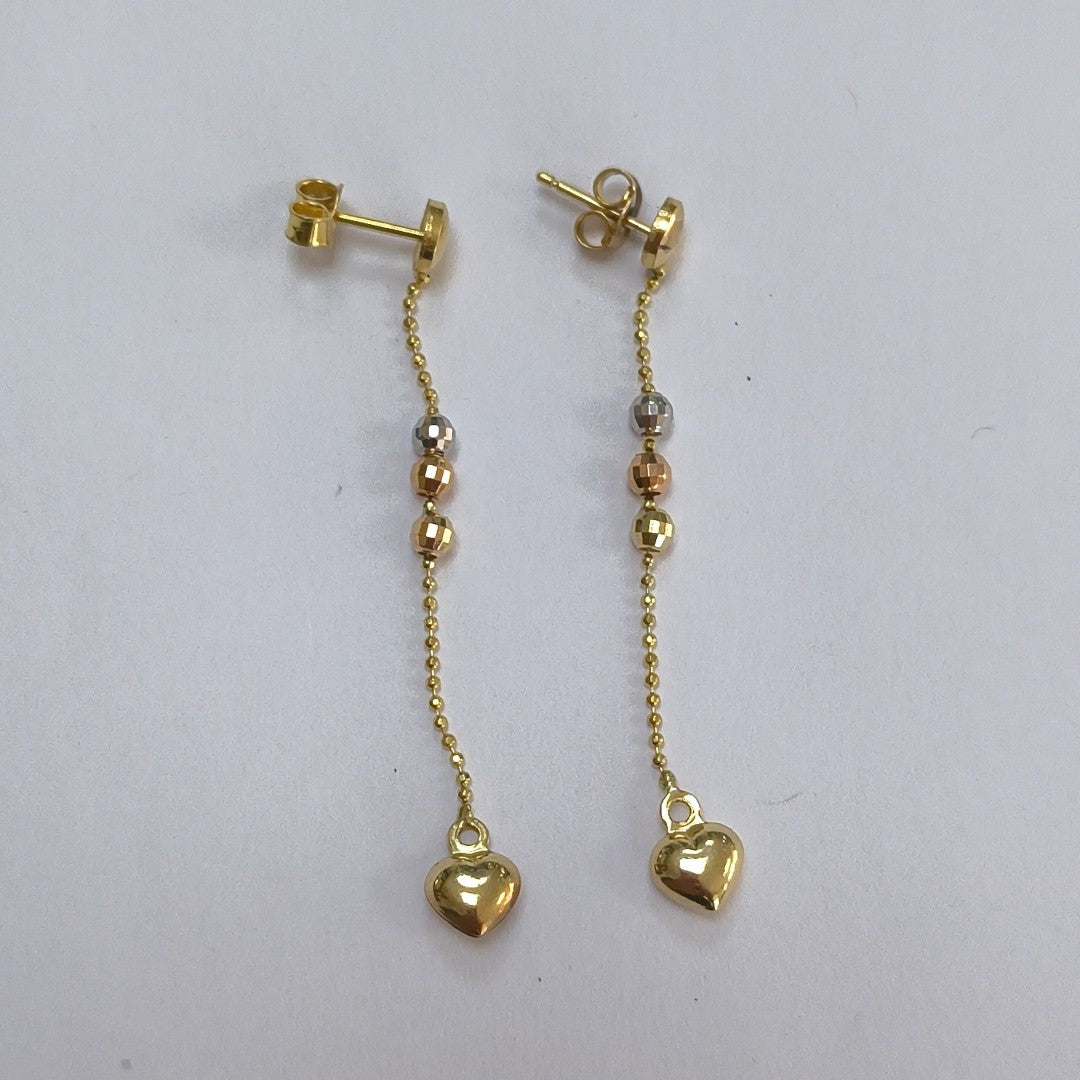 ARETES PAR ORO COMBINADO 14 K 2,20 GRMS (SEMINUEVO)