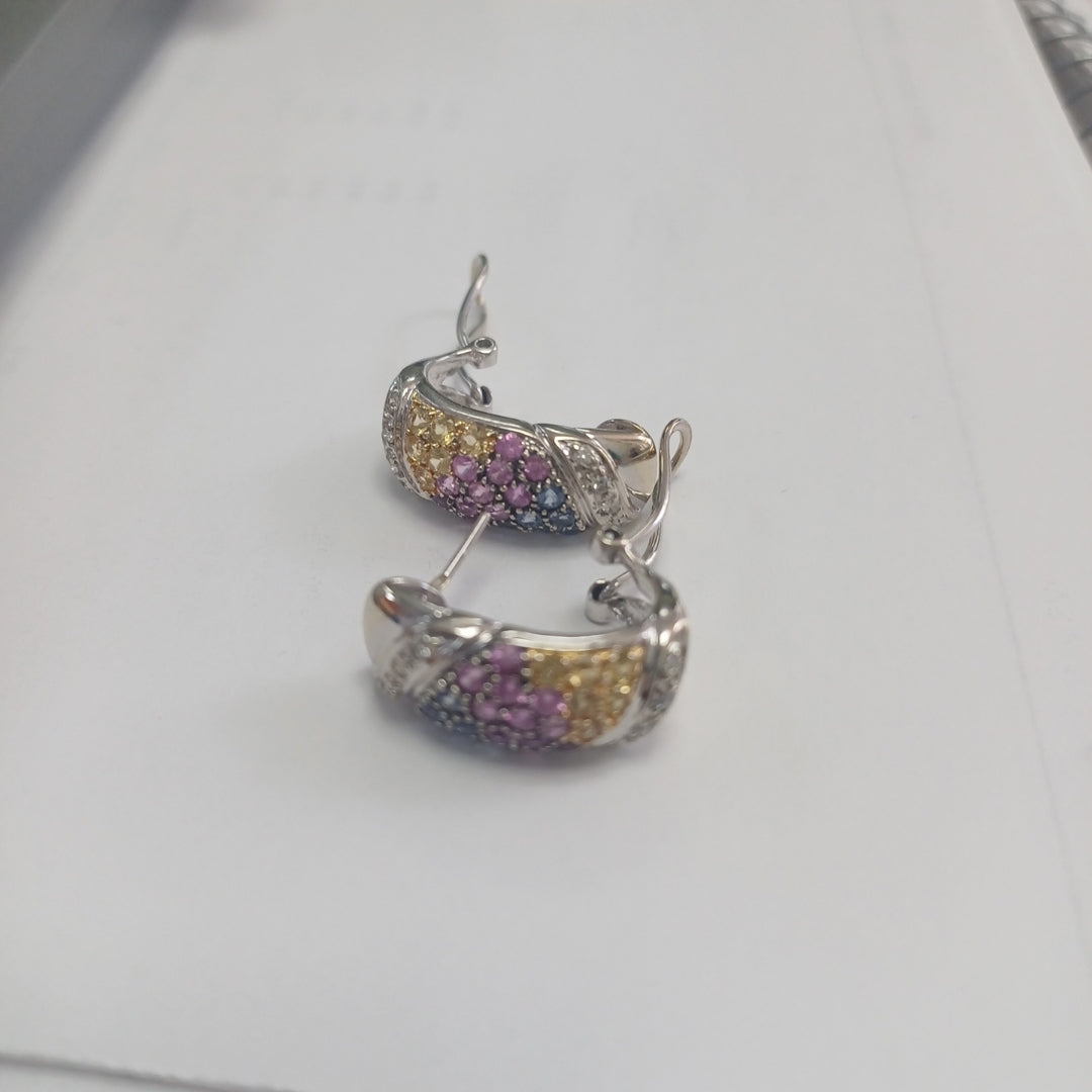 ARETES PAR ORO BLANCO 14 K 6.7 GRMS (SEMINUEVO)