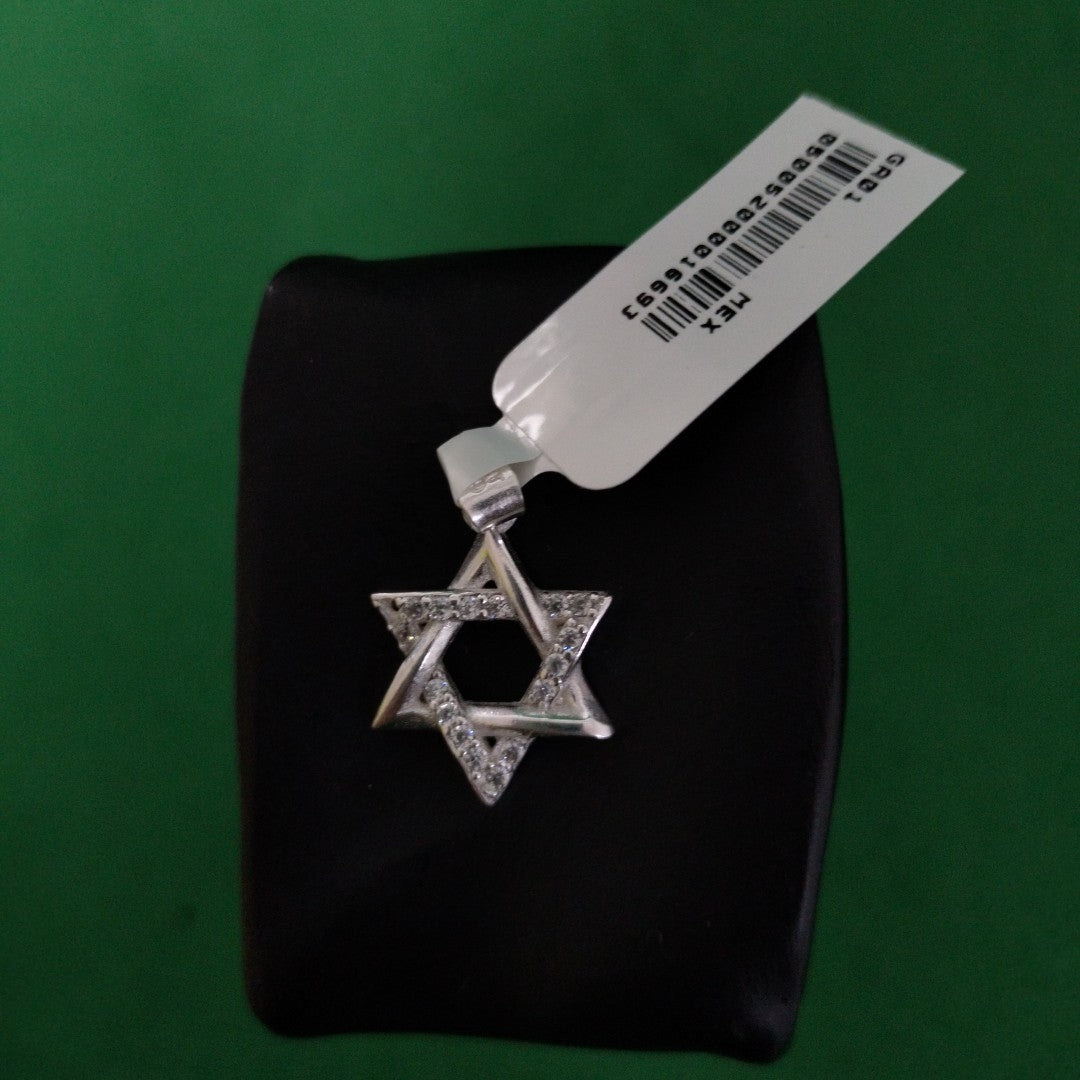 DIJE ESTRELLA DE DAVID C/CIRCONIAS PLATA .925 2.6 GR (NUEVO)