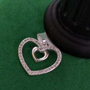 DIJE CORAZON C/CIRCONIAS PLATA .925 2.7 GR (NUEVO)