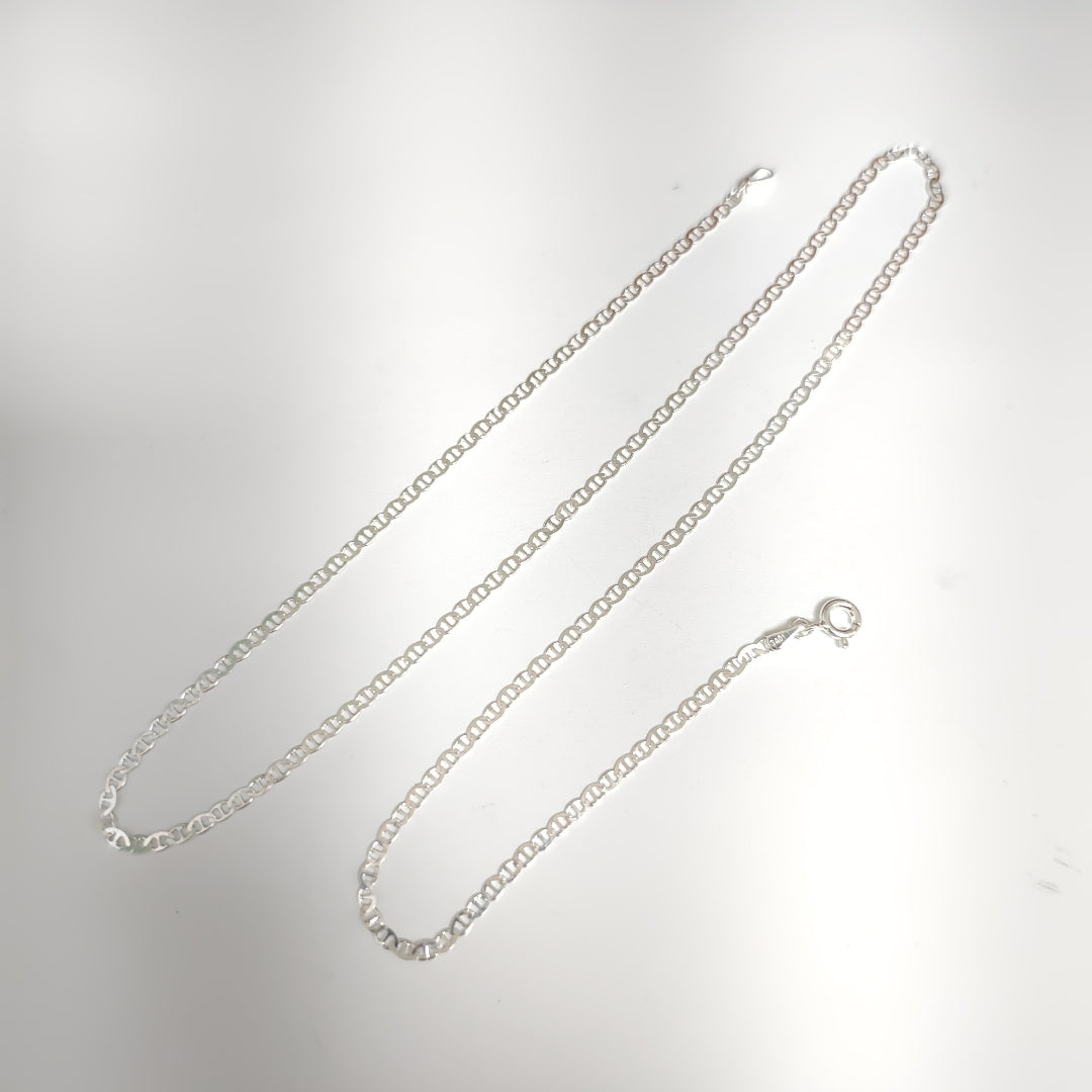 CADENA TEJIDO GUCHI PLATA .925 55 CM 3.5 GR (NUEVO)