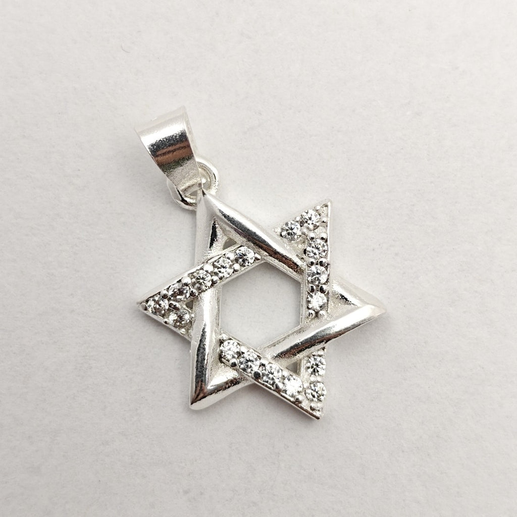 DIJE ESTRELLA DE DAVID C/CIRCONIAS PLATA .925 2.6 GR (NUEVO)