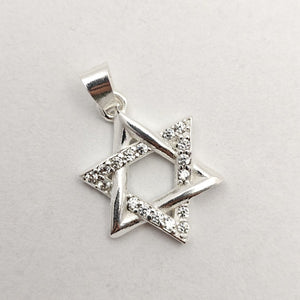 DIJE ESTRELLA DE DAVID C/CIRCONIAS PLATA .925 2.6 GR (NUEVO)