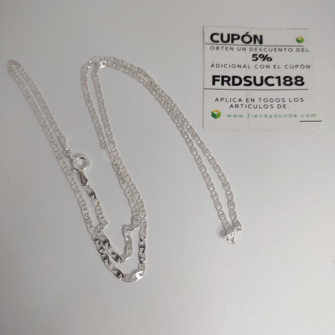 CADENA TEJIDO ESPEJO PLATA .925 55 CM 4 GR (NUEVO)