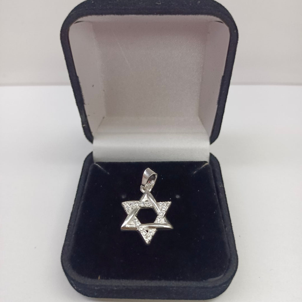 DIJE ESTRELLA DE DAVID C/CIRCONIAS PLATA .925 2.6 GR (NUEVO)