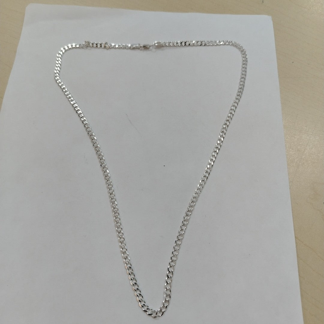 CADENA TEJIDO BARBADO PLATA .925 60 CM 13.7 GR (NUEVO)