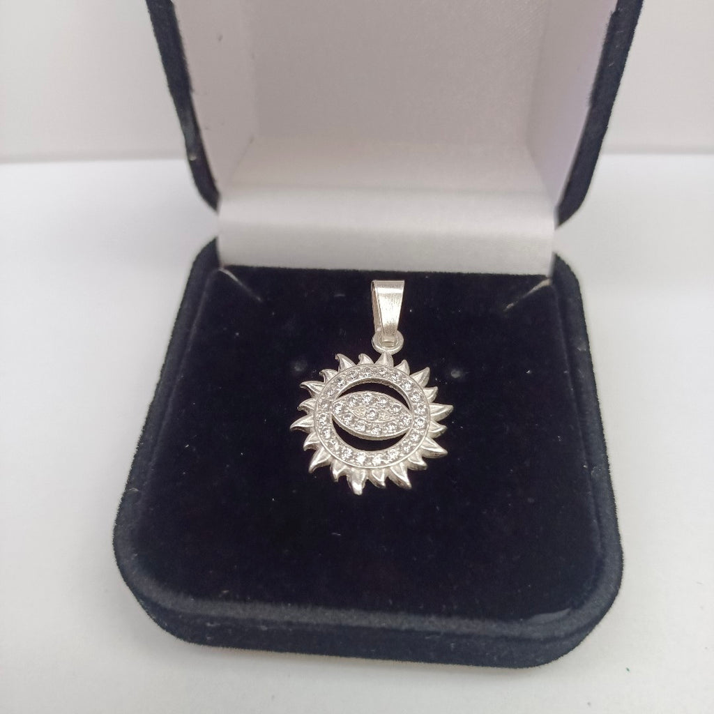 DIJE OJO MAGICO CON CIRCONIAS PLATA .925 2 GR (NUEVO)