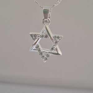 DIJE ESTRELLA DE DAVID C/CIRCONIAS PLATA .925 2.7 GR (NUEVO)