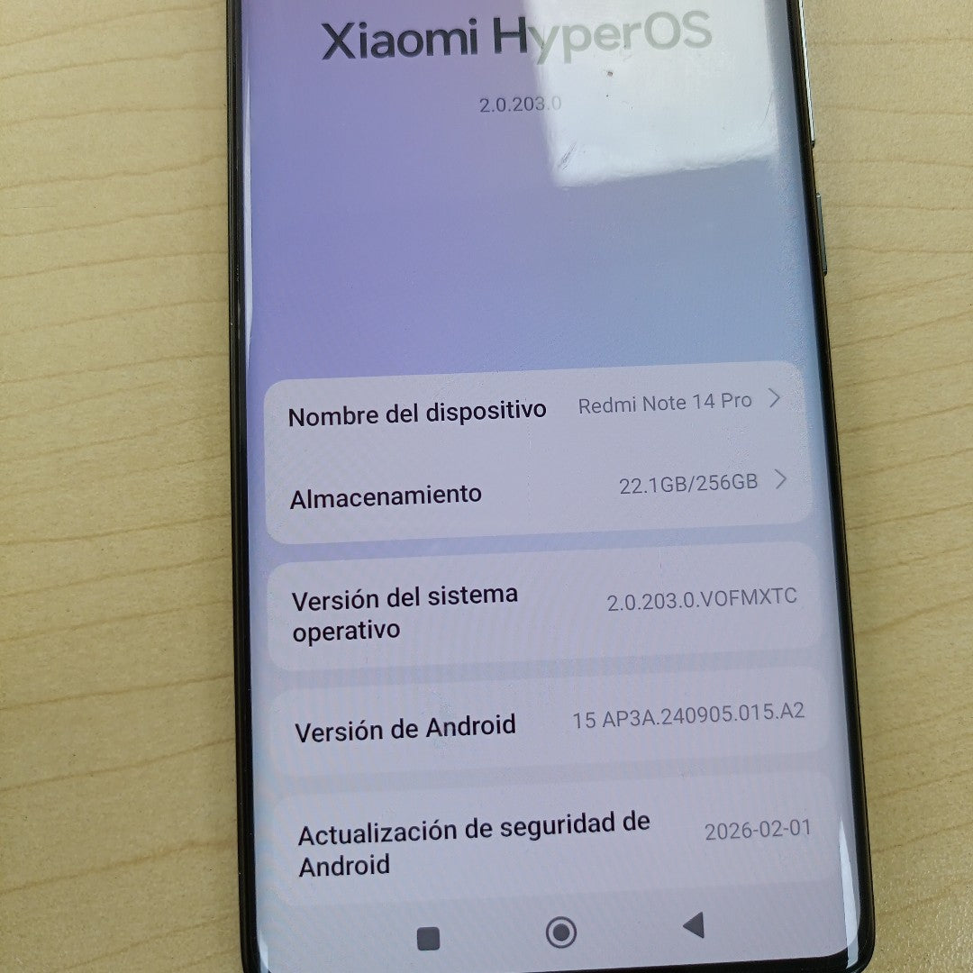 CELULAR XIAOMI REDMI NOTE 14 PRO 24116RACCG (2024) 256 GB 8 GB RAM (SEMINUEVO)