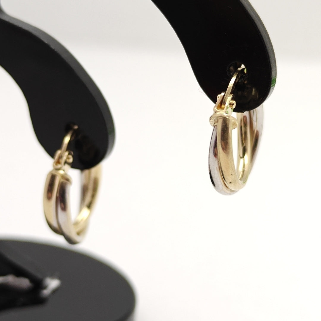 ARRACADAS PAR ORO COMBINADO 14 K 1,30 GRMS (SEMINUEVO)