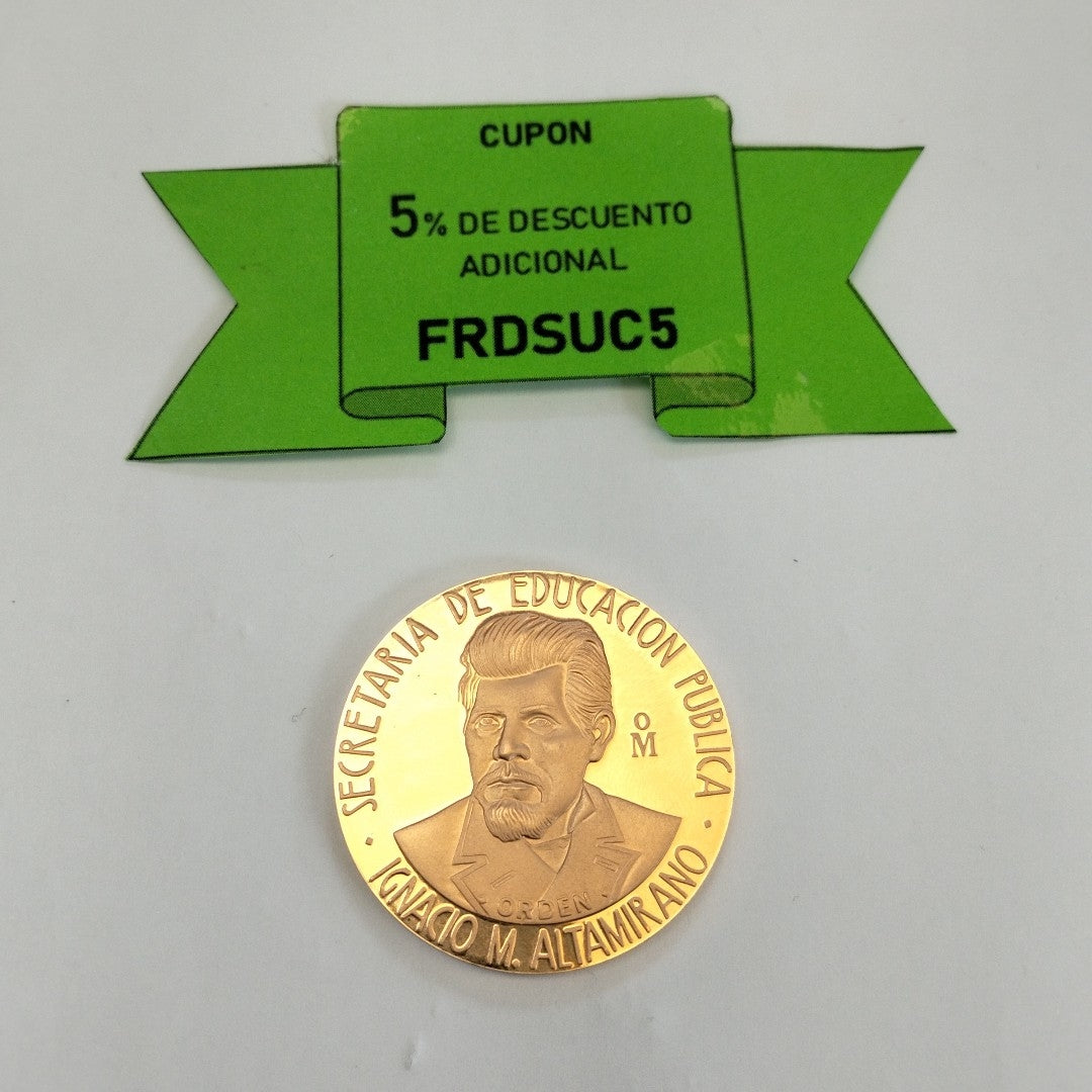 MEDALLA CONMEMORATIVA ORO 21 K 42,00 GRMS (SEMINUEVO)
