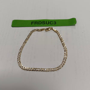 PULSERAS TEJIDO BARBADA DIAMANTADA ORO 14K 18 CM 3.1 GR (NUEVO)