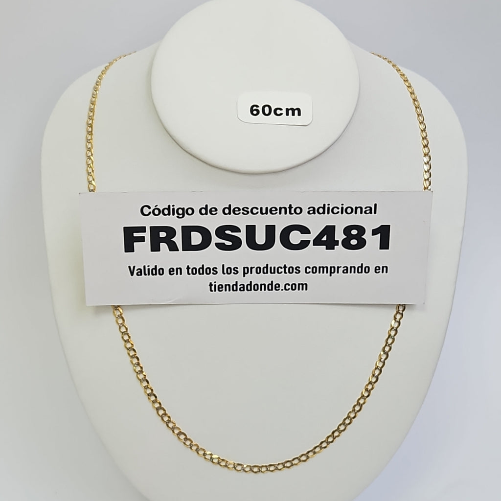 CADENAS BARBADA DIAMANTADA ORO 14K 60 CM 9.5 GR (NUEVO)