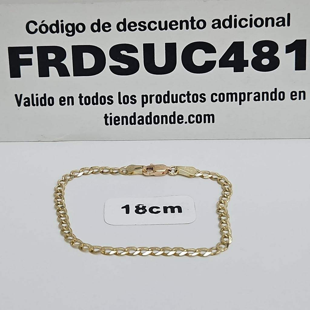 PULSERAS TEJIDO BARBADA ORO 10K 18 CM 3.2 GR (NUEVO)