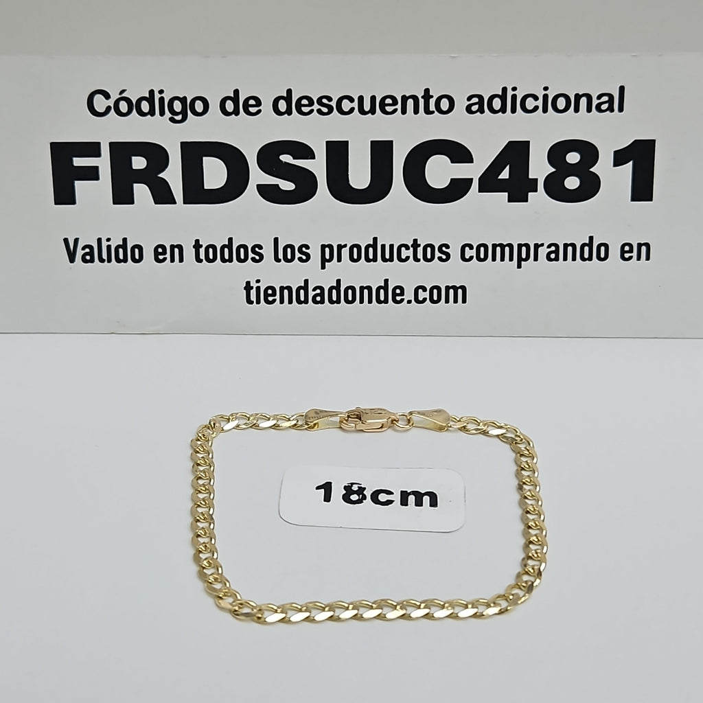 PULSERAS BARBADA ORO 14K 18 CM 4.6 GR (NUEVO)