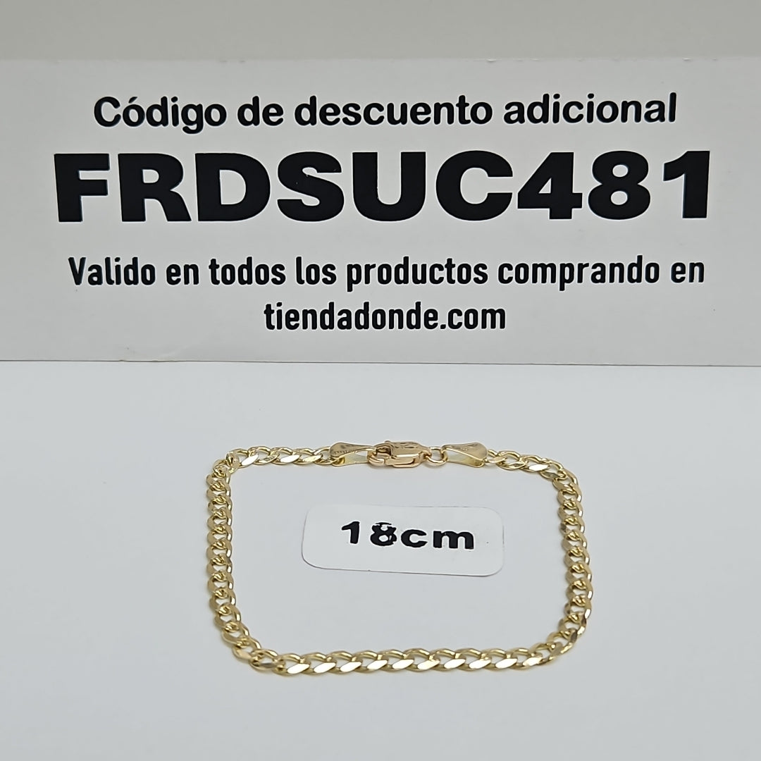 PULSERAS BARBADA ORO 14K 18 CM 4.6 GR (NUEVO)