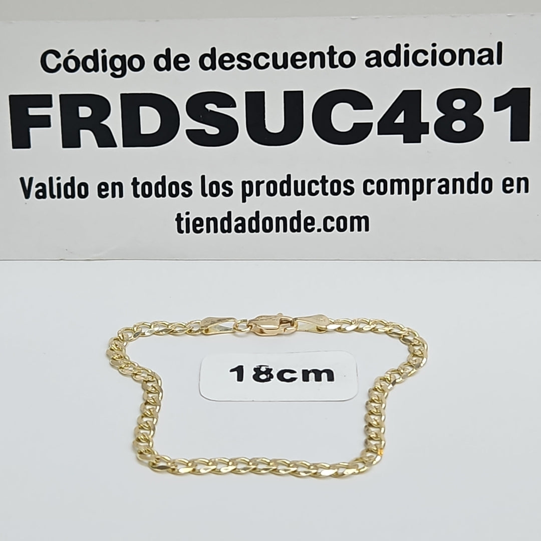 PULSERAS BARBADA ORO 14K 18 CM 4.7 GR (NUEVO)