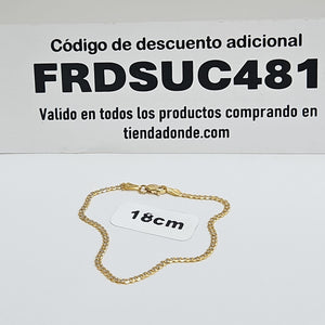 PULSERAS BARBADA DIAMANTADA ORO 14K 18 CM 2.2 GR (NUEVO)