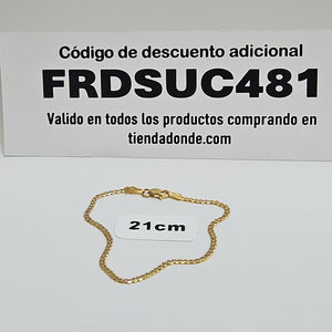 PULSERAS BARBADA DIAMANTADA ORO 14K 18 CM 2.5 GR (NUEVO)