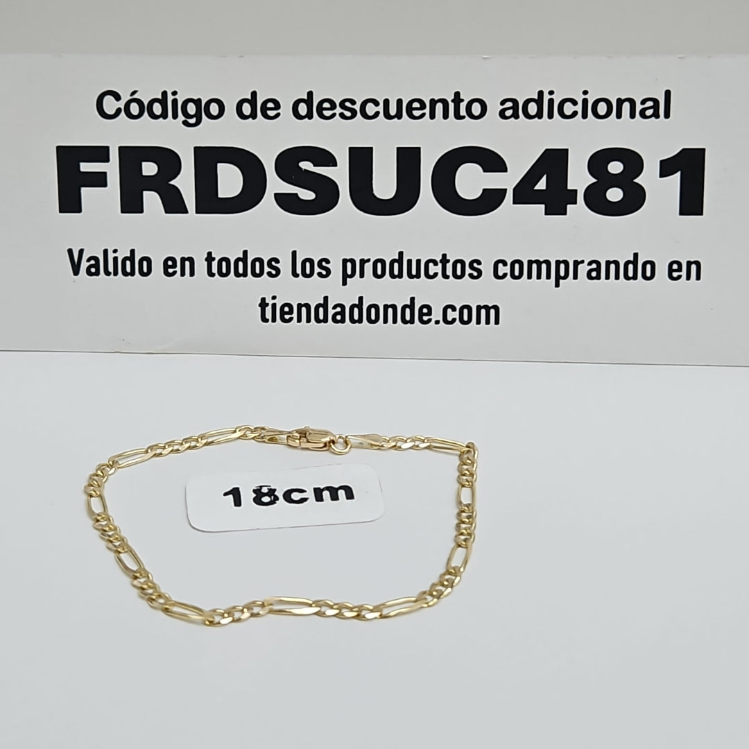 PULSERAS 3X1 ORO 14K 18 CM 2.9 GR (NUEVO)