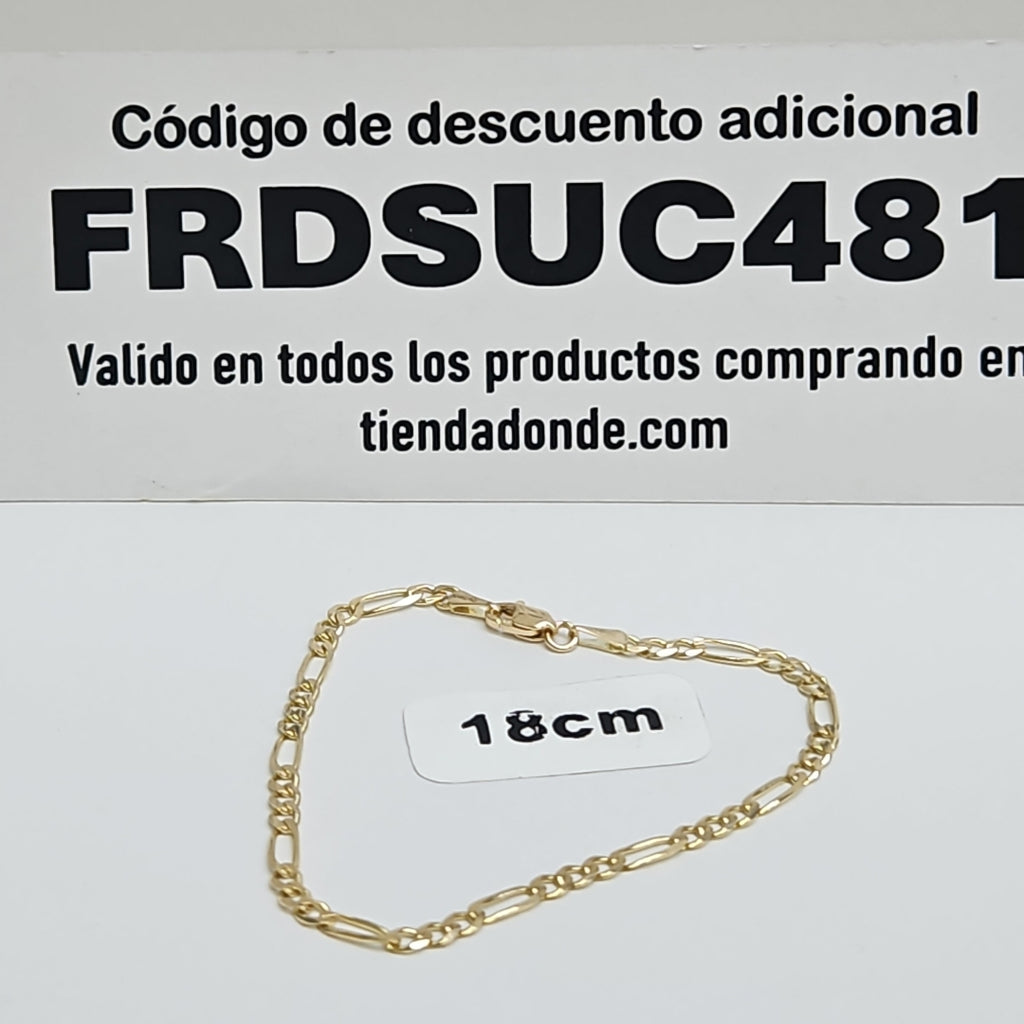 PULSERAS 3X1 ORO 14K 18 CM 2.9 GR (NUEVO)